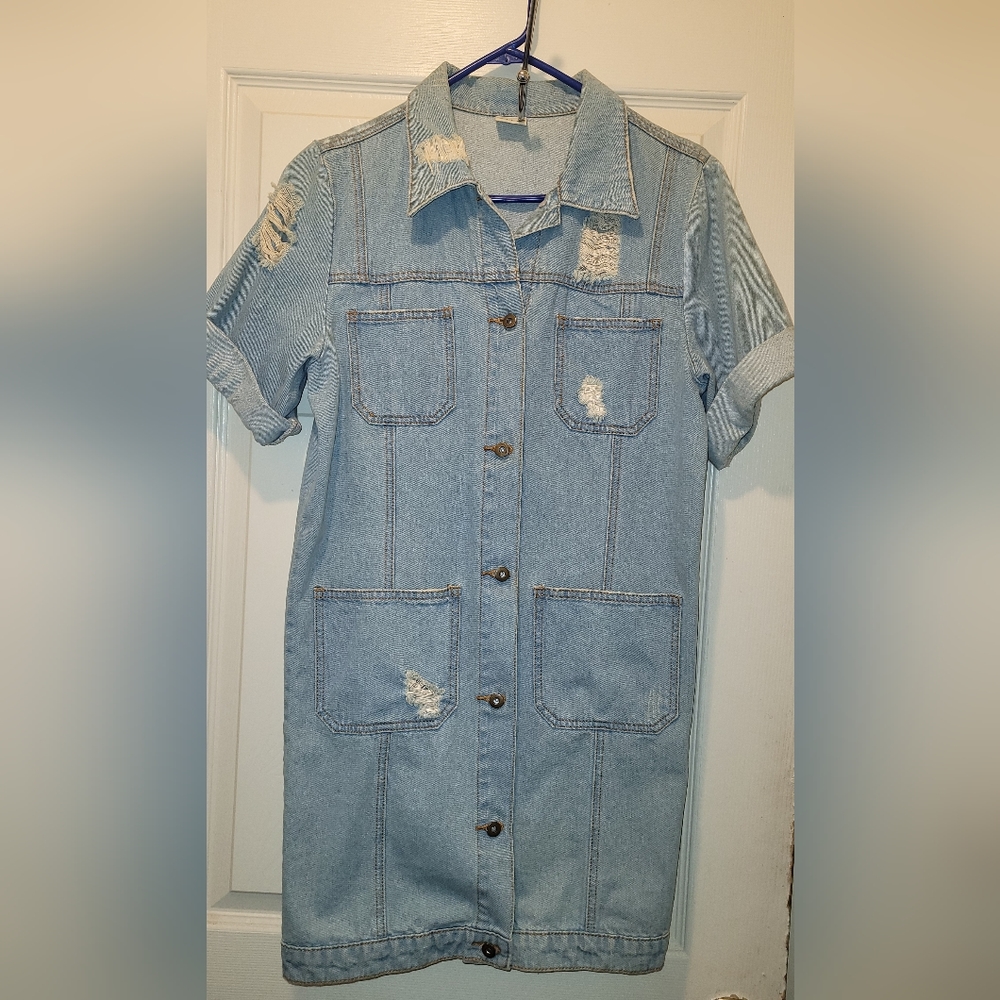 Litz maxi Distressed Jean Jacket Women S